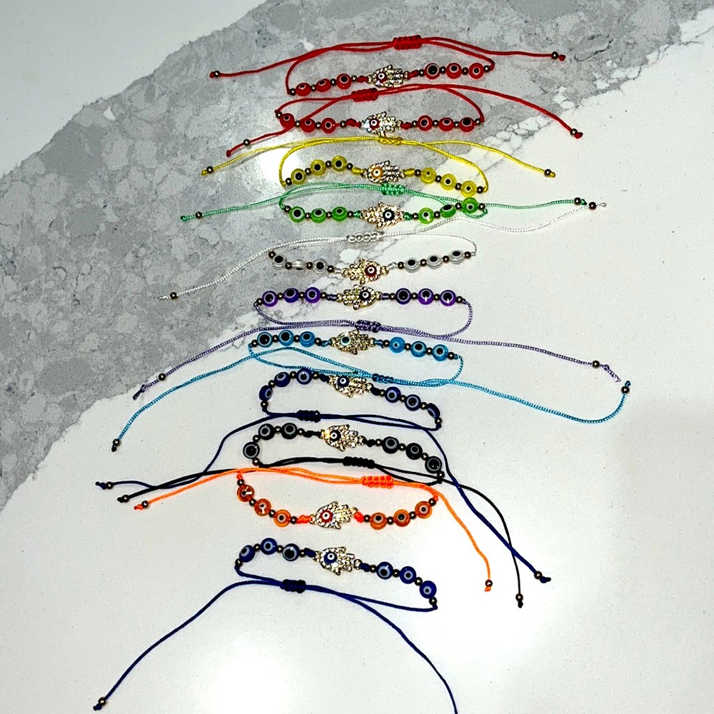 Evil Eye Bracelets Available in Colors Shown In Pictures